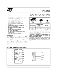 datasheet for 74ACT02 by SGS-Thomson Microelectronics