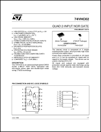datasheet for 74VHC02 by SGS-Thomson Microelectronics