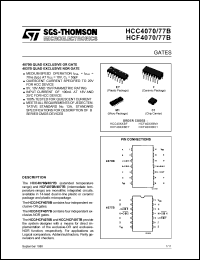 datasheet for HCF4070BC1 by SGS-Thomson Microelectronics