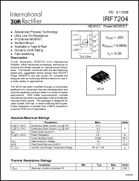 datasheet for IRF7204 by International Rectifier