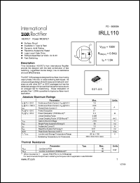 datasheet for IRLL110TR by International Rectifier