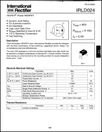 datasheet for IRLD024 by International Rectifier