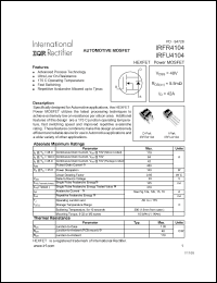 datasheet for IRFU4104 by International Rectifier