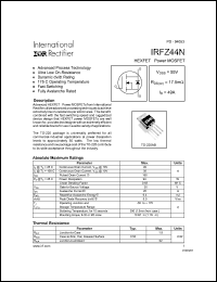 datasheet for IRFZ44N by International Rectifier