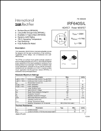 datasheet for IRF640STRL by International Rectifier