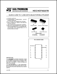 datasheet for HCF40257B by SGS-Thomson Microelectronics