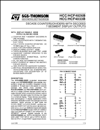 datasheet for HCF4026B by SGS-Thomson Microelectronics