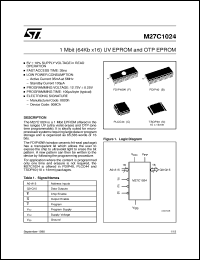 datasheet for M27C1024 by SGS-Thomson Microelectronics