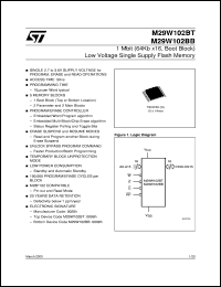 datasheet for M29W102BT by SGS-Thomson Microelectronics