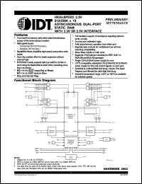 datasheet for IDT70T631S010BC by Integrated Device Technology, Inc.