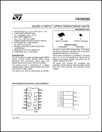 datasheet for 74VHC03 by SGS-Thomson Microelectronics