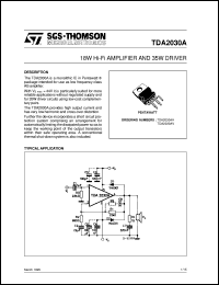 datasheet for TDA2030A by SGS-Thomson Microelectronics