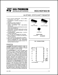 datasheet for HCF4031B by SGS-Thomson Microelectronics