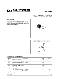 datasheet for 2N4036 by SGS-Thomson Microelectronics