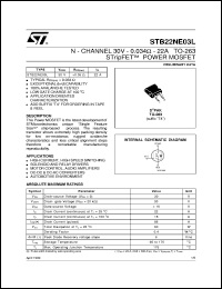 datasheet for STB22NE03L by SGS-Thomson Microelectronics