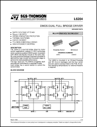 datasheet for L6204 by SGS-Thomson Microelectronics