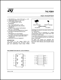 datasheet for 74LVQ04 by SGS-Thomson Microelectronics