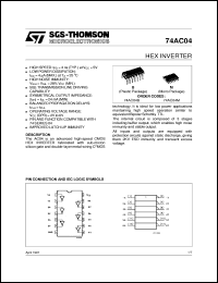 datasheet for 74AC04 by SGS-Thomson Microelectronics