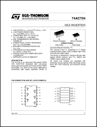 datasheet for 74ACT04 by SGS-Thomson Microelectronics