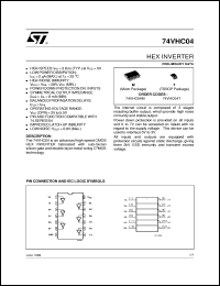 datasheet for 74VHC04 by SGS-Thomson Microelectronics