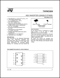 datasheet for 74VHCU04 by SGS-Thomson Microelectronics