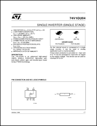 datasheet for 74V1GU04 by SGS-Thomson Microelectronics