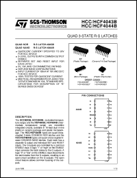 datasheet for HCF4043B by SGS-Thomson Microelectronics