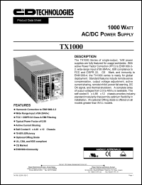 datasheet for TX1000MAASLPLNH by 