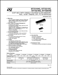 datasheet for ST72216G by SGS-Thomson Microelectronics