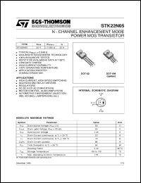 datasheet for STK22N05 by SGS-Thomson Microelectronics