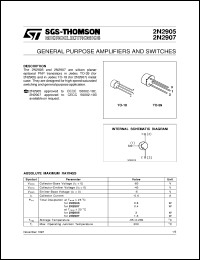 datasheet for 2N2905 by SGS-Thomson Microelectronics