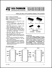 datasheet for HCF4051B by SGS-Thomson Microelectronics