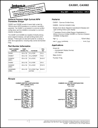 datasheet for CA3081M by Intersil Corporation