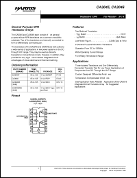 datasheet for CA3045F by Intersil Corporation