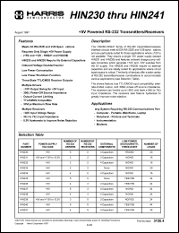 datasheet for HIN240BY by Harris Semiconductor