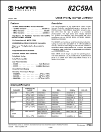 datasheet for CP82C59A-12 by Harris Semiconductor