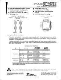 datasheet for SNJ54HC373FK by Texas Instruments