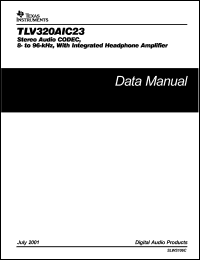 datasheet for TLV320AIC23PW by Texas Instruments