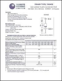 datasheet for 1N5404 by 