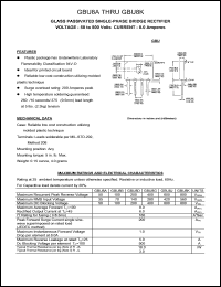 datasheet for GBU8A by 