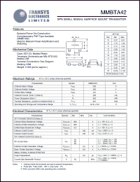 datasheet for MMBTA42 by 