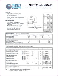 datasheet for MMBTA56 by 