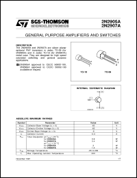 datasheet for 2N2905A by SGS-Thomson Microelectronics