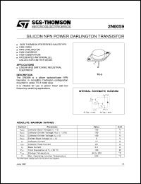 datasheet for 2N6059 by SGS-Thomson Microelectronics