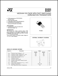 datasheet for BU806 by SGS-Thomson Microelectronics