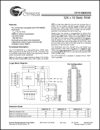 datasheet for CY7C1020CV33-10ZI by Cypress Semiconductor