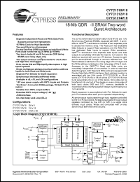 datasheet for CY7C1310V18-133BZC by Cypress Semiconductor