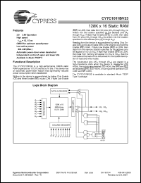 datasheet for CY7C1011BV33-15ZC by Cypress Semiconductor