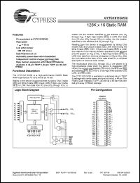 datasheet for CY7C1011CV33-10BVI by Cypress Semiconductor