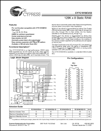 datasheet for CY7C1018CV33-15VC by Cypress Semiconductor